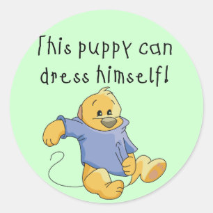 Sticker Rond Robe de Chiot Habille Tshirts et cadeaux