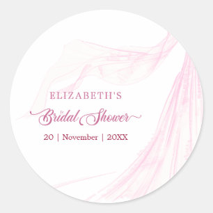 Sticker Rond Robe de mariée élégante rose pâle Cadeaux de maria