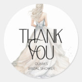 Sticker Rond Robe de mariée Mariage Cadeau de remerciement pour (Devant)