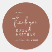 Sticker Rond Robe De Terracotta Chic Moderne Un Merci Doux (Devant)