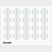 Sticker Rond Robe Douce 16 bleu roux (Feuille)