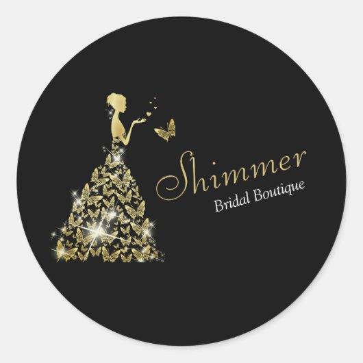 Sticker Rond Robe mariage Boutique nuptiale (Devant)