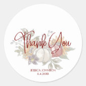 Sticker Rond Robe mariage Fête des mariées d'automne Merci (Devant)