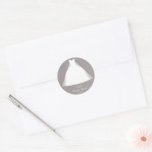 Sticker Rond Robe mariage Moderne Glamour Fête des mariées Gris (Enveloppe)