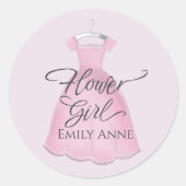 Sticker Rond Robe Mariage Whimsical Flower Rose mignonne (Devant)