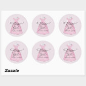 Sticker Rond Robe Mariage Whimsical Flower Rose mignonne (Feuille)