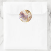 Sticker Rond Robe Papillon Violet & Or Fantasy Sweet 16 (Sac)