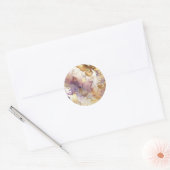 Sticker Rond Robe Papillon Violet & Or Fantasy Sweet 16 (Enveloppe)