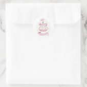 Sticker Rond Robe princesse rose Baby shower fille (Sac)