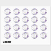 Sticker Rond Robe princière Lilac Floral Quinceañera (Feuille)