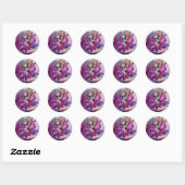 STICKER ROND ROBE ROSE MUSICALE (Feuille)