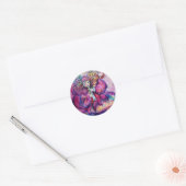 STICKER ROND ROBE ROSE MUSICALE (Enveloppe)