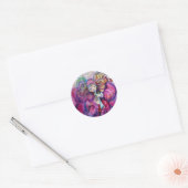 STICKER ROND ROBE ROSE MUSICALE (Enveloppe)