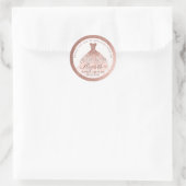 Sticker Rond Robe rose Parties scintillant or 16e anniversaire  (Sac)
