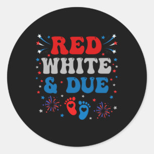 Sticker Rond Robe Rouge Blanche Et 4 juillet Grossesse