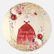 Robe rouge Fleurs H2 Quinceanera PixDezines 