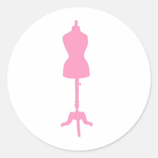 Sticker Rond Robe Silhouette II - Rose (Devant)