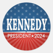 Sticker Rond Robert F Kennedy JR 2024 - étoiles rayures (Devant)
