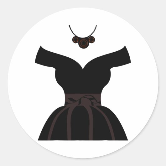 Sticker Rond Robes mariages Fêtes des mariées mignonnes Graphis (Devant)