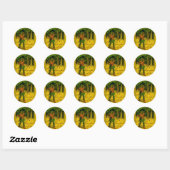 Sticker Rond Robin des Bois, son cou et sa flèche (Feuille)