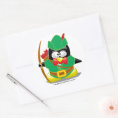 Sticker Rond Robin Hood Penguin (Enveloppe)