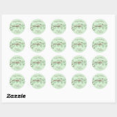 Sticker Rond Robin Oiseaux Nid Oeufs Baby shower de printemps (Feuille)
