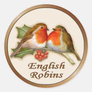 Sticker Rond Robins anglais