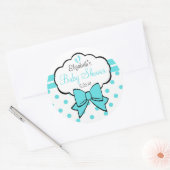 Sticker Rond Robins Bleu Oeuf Pois-Baby shower (Enveloppe)