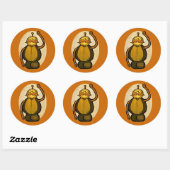 Sticker Rond Robot antique en vapeur (Feuille)