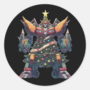Sticker Rond Robot artificiel d'arbre de Noël