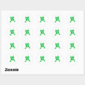 Sticker Rond Robot bébé vert (Feuille)