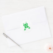 Sticker Rond Robot bébé vert (Enveloppe)