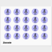 Sticker Rond Robot bleu (Feuille)