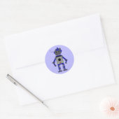 Sticker Rond Robot bleu (Enveloppe)