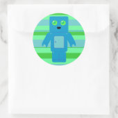 Sticker Rond Robot bleu (Sac)
