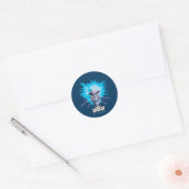 Sticker Rond Robot Chicken Scientist Head Graphic (Enveloppe)