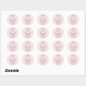 Sticker Rond Robot de chat mignon (Feuille)