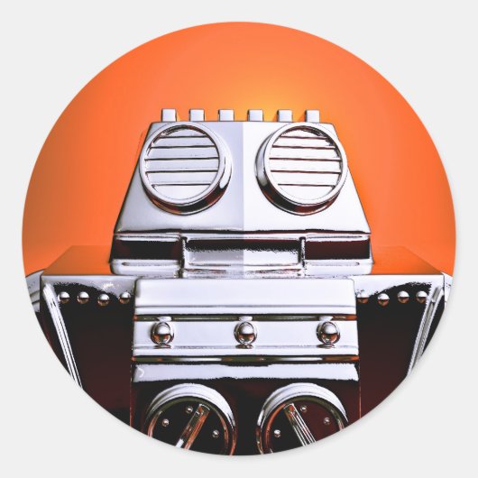 Sticker Rond Robot de jouet recadré 04 (Devant)