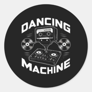 Sticker Rond Robot De Machine À Danse Pour Garçons Et Filles 1