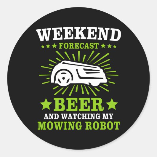 Sticker Rond Robot de tondeuse à gazon tondeuse à gazon (Devant)