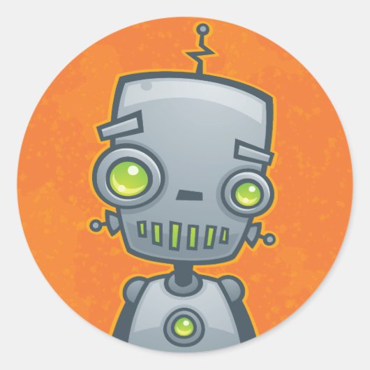 Sticker Rond Robot idiot (Devant)