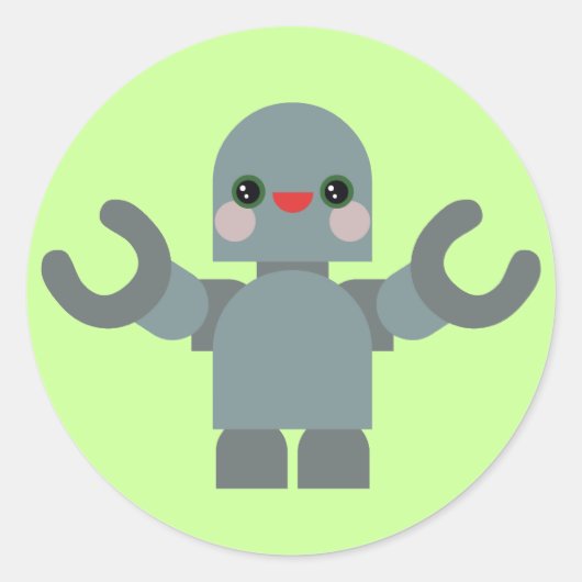 Sticker Rond Robot Kawaii (Devant)