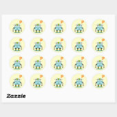 Sticker Rond Robot Love (Feuille)