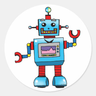 Sticker Rond Robot mignon