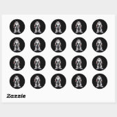 Sticker Rond Robot moyen avec Spikes (Feuille)