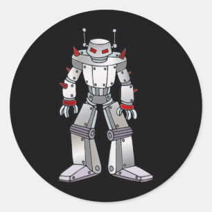 Sticker Rond Robot moyen avec Spikes