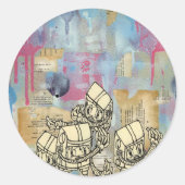 Sticker Rond Robots Akayo (Devant)