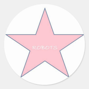 Sticker Rond Robots Autocollant-Roses