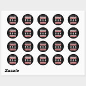 Sticker Rond Robots moches (Feuille)