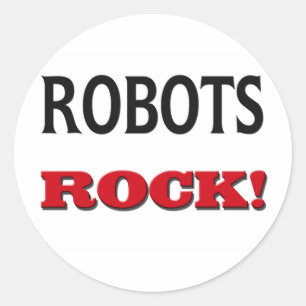 Sticker Rond Robots Rock